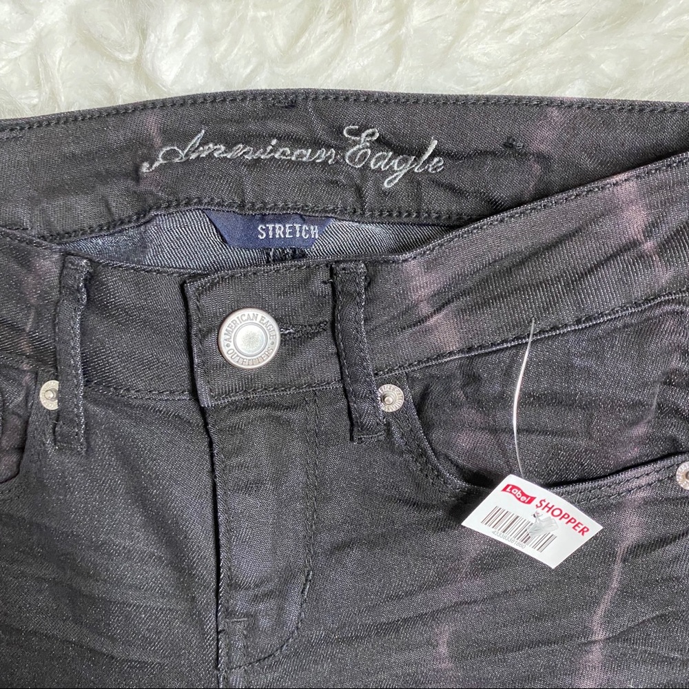 🔥SOLD🔥 American Eagle Electric Stripe Skinny Jeans Black - Picture 9 of 16